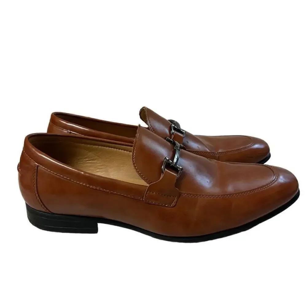 ALFANI Men's Brown Otis Bit Slip-On Loafers with Buckle Size 10 M